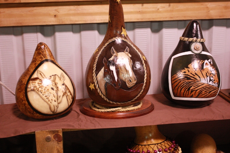 Horse crafted on gourd